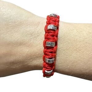 Handmade paracord bracelet with Egyptian style metal beads